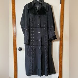 Dennis Basso Black Suede long coat